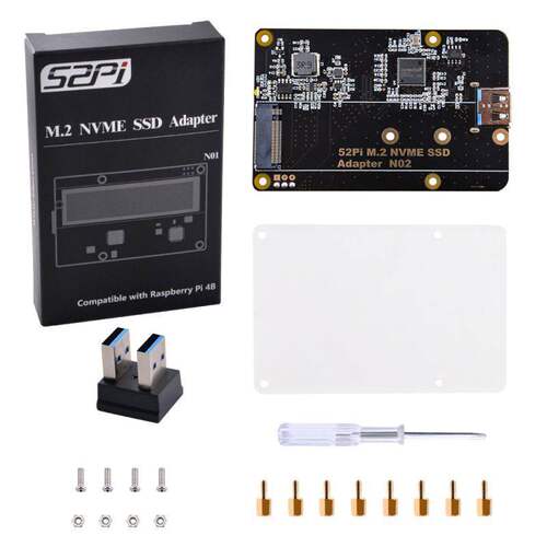 树莓派4B 2280 M.2 NVME SSD扩展板USB3.0固态硬盘存储转接板模块