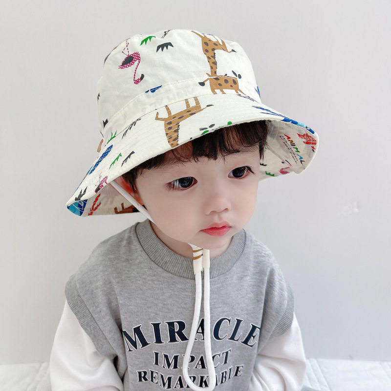 宝宝渔夫帽夏季儿童帽子遮阳帽防晒可爱男童大帽檐女童盆帽太阳帽