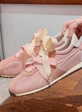 2016春季新品系带复古芭蕾风德训鞋百搭系带软底慢跑休闲运动鞋