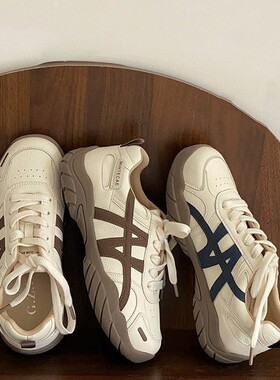 2026春季新款牛皮软底运动鞋女轻便百搭德训鞋女休闲通勤慢跑步鞋