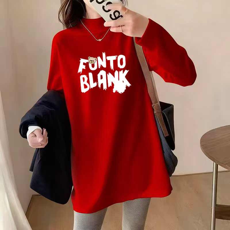 2025新款秋冬大码300斤韩版德绒打底衫女t恤中长款长袖上衣遮肚子