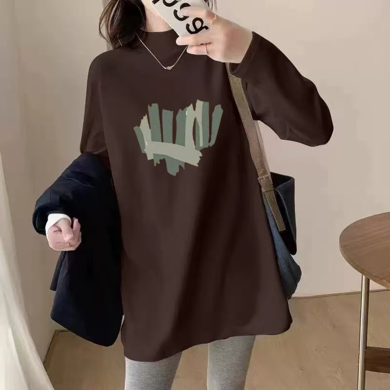 2025新款韩版小众300斤大码秋季中长款德绒长袖打底衫t恤女装上衣