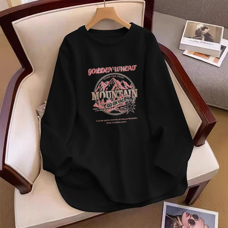 美式外穿300斤特大码德绒打底衫秋冬2025新款长袖T恤女装宽松上衣