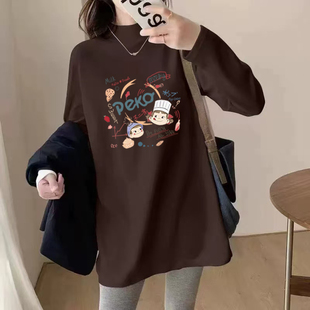 打底衫 2025秋冬款 德绒中长款 胖mm300斤大码 女宽松女上衣遮肚 新款