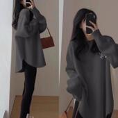 300斤秋冬加肥特大码 孕妇上衣 内搭t恤长袖 胖mm加厚德绒打底衫 女装