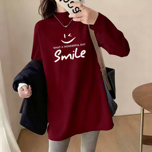 宽松长袖 德绒打底衫 ins上衣女t恤显瘦 胖mm大码 洋气休闲2025秋冬款