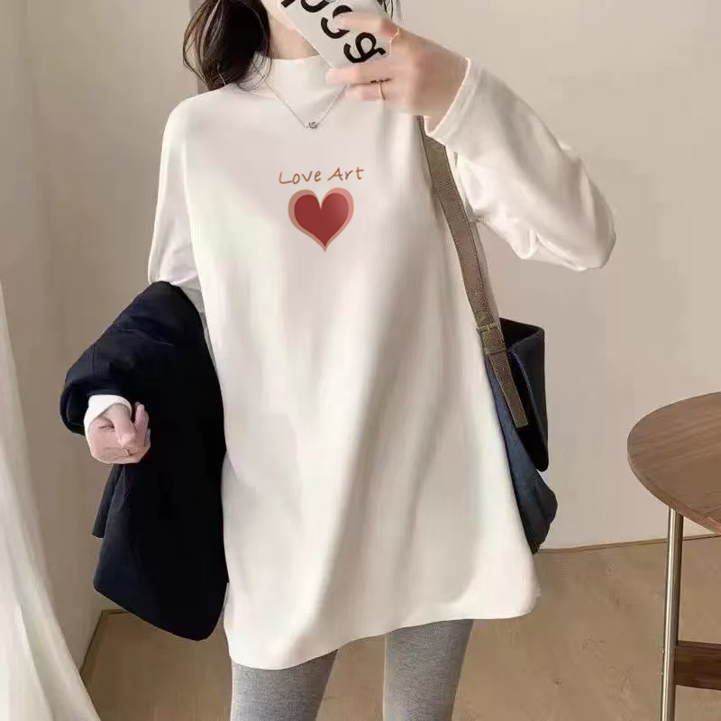 300斤大码胖mm外穿2025新款半高领德绒打底衫秋季女装t恤长袖宽松