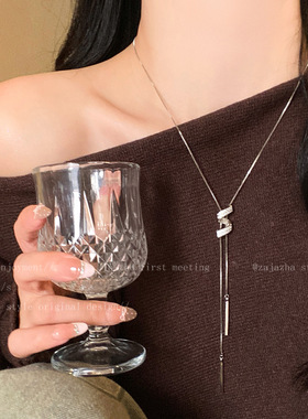 精致秋冬毛衣链女士小众轻奢高级感气质大气长款项链2025新款配饰