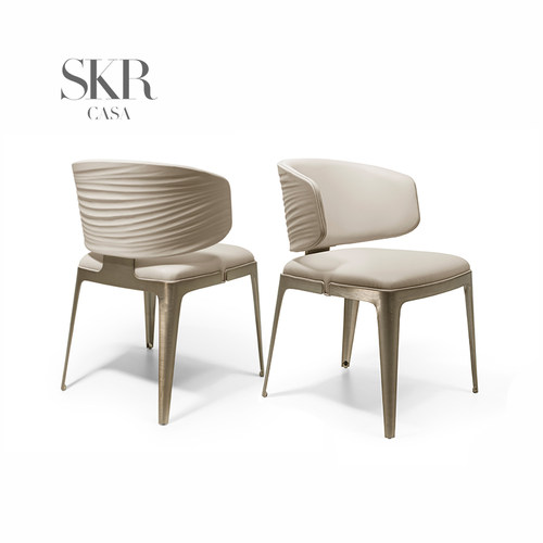 SKRCASA意式极简餐椅奢华餐椅SYBILLA西比拉餐椅波纹豪宅餐厅椅子