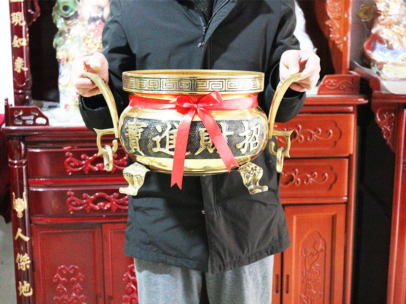 纯铜大香炉大烛台套装居家供奉烧香上香欧式摆件婚庆用品铜香薰炉
