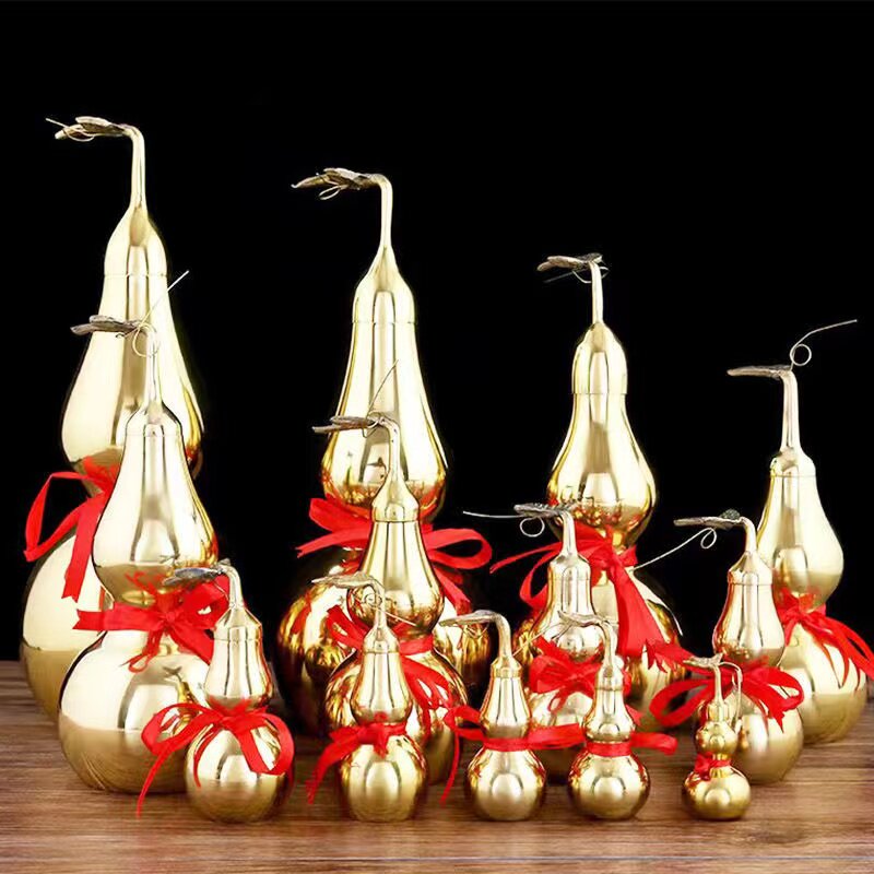 黄铜葫芦仿古铜器工艺品厂家直销商务礼品家居摆件八卦铜葫芦包邮