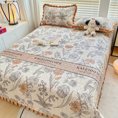 抗菌牛奶绒床盖单件珊瑚绒