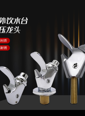 全铜按压龙头公园户外公共饮水台配件2分内丝4分外丝手按出水开关