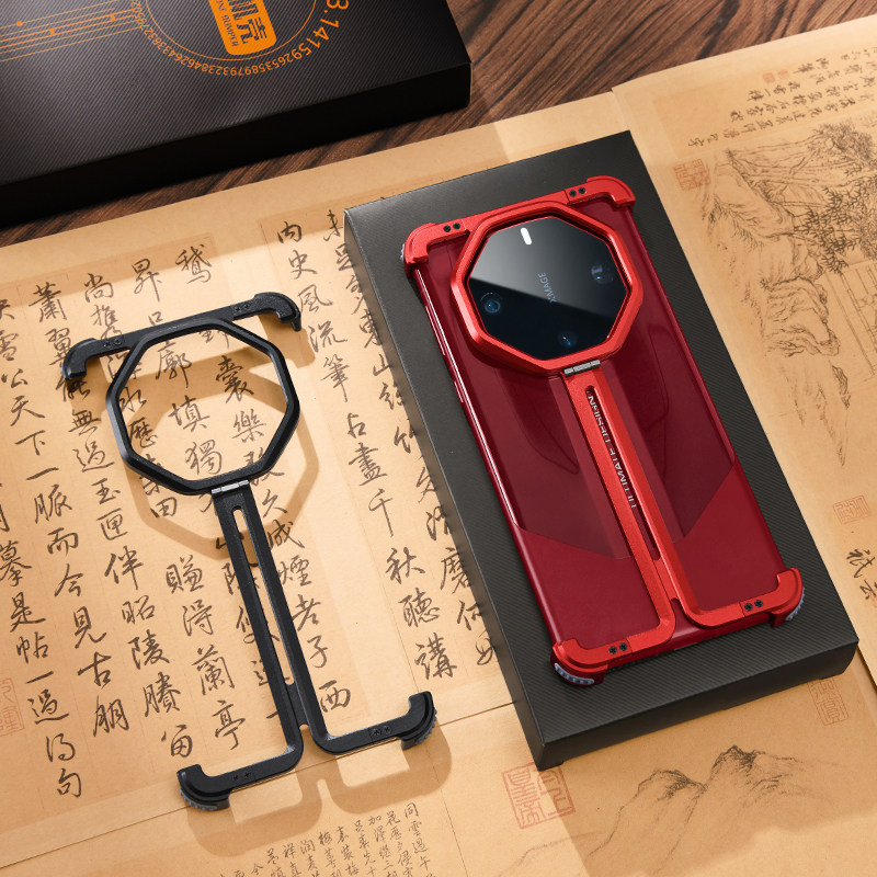 派凡适用华为Mate60RS非凡大师手机壳金属无边框保时捷mate60pro+十保护套新款高级感带支架超薄防摔散热后壳