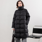 2025新款 冬季 显瘦立领宽松加厚过膝保暖长款 鹅绒羽绒服女款 式 外套