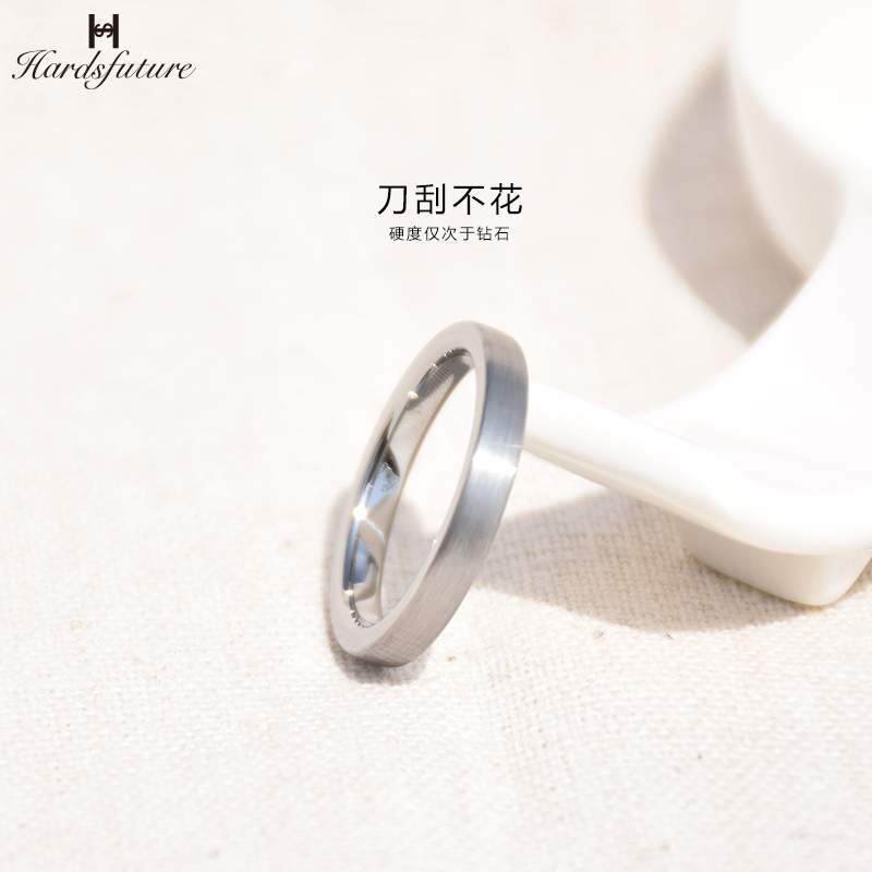 哈氏菲爵男女钨金戒指原创刮不花