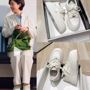 小城大事李秋萍赵丽颖同款鞋子真皮增高厚底小白鞋女休闲运动板鞋