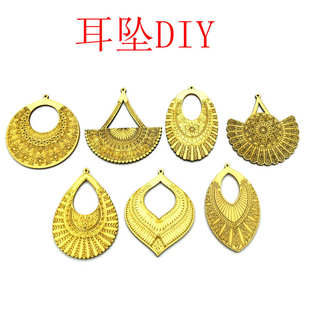 2019新款潮气质木片耳环 木片椭圆木质吊坠diy文艺耳饰材