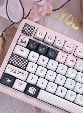 新MOA少女黑粉键帽原罪118键适配Rainy75狼蛛ATKmade68wooting等