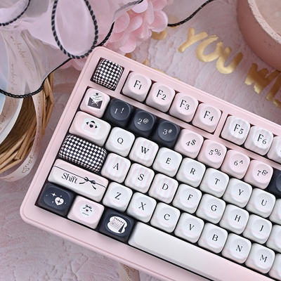 MOA高度黑粉键帽少女粉pbt热升华