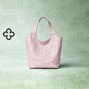 卡思乐女包小菜篮包手提包樱花粉色高级植鞣牛皮褶皱单肩斜挎包