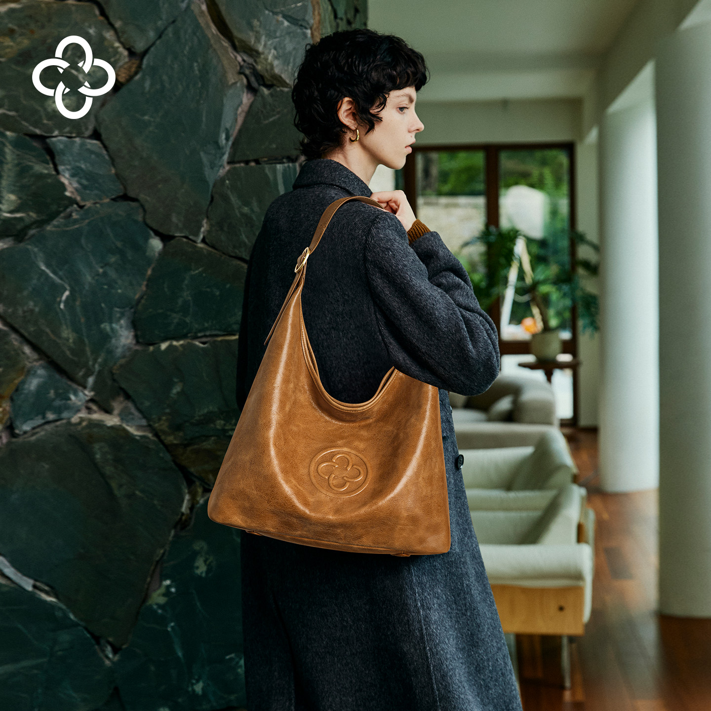 卡思乐hobo包腋下包复古植鞣牛皮托特包