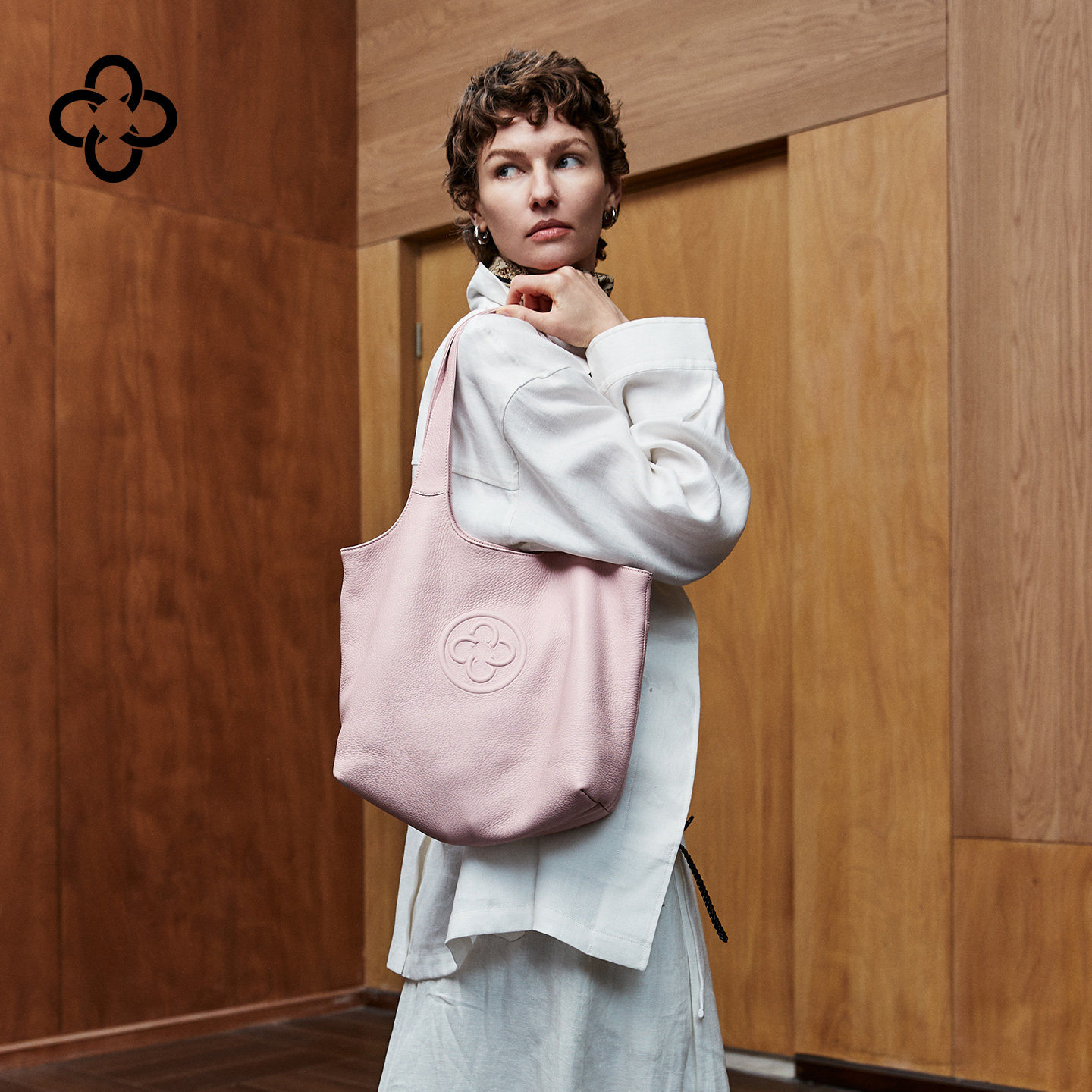 【意大利进口真鹿皮】卡思乐粉色托特包通勤大容量时尚软单肩女包