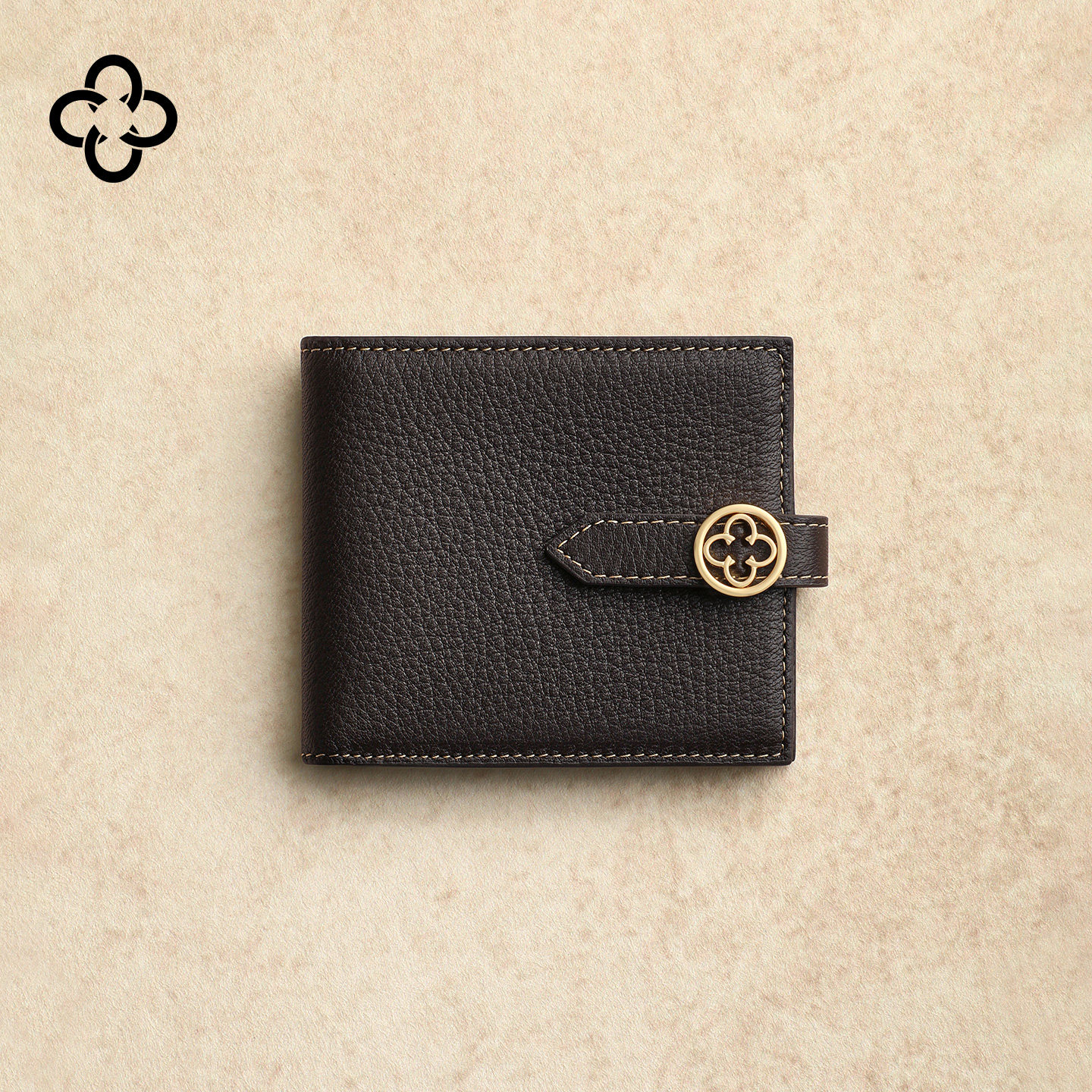 【意大利真鹿皮】卡思乐短款钱包男女同款多卡位卡包黑色零钱包