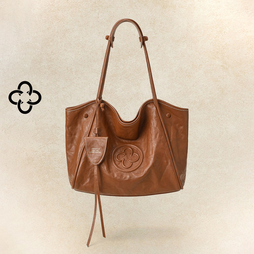 意大利进口牛皮 卡思乐托特包2025新款时尚复古大容量单肩通勤包M