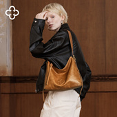 CASSILE卡思乐托特包复古巴恩风高级植鞣牛皮单肩松涛hobo腋下包