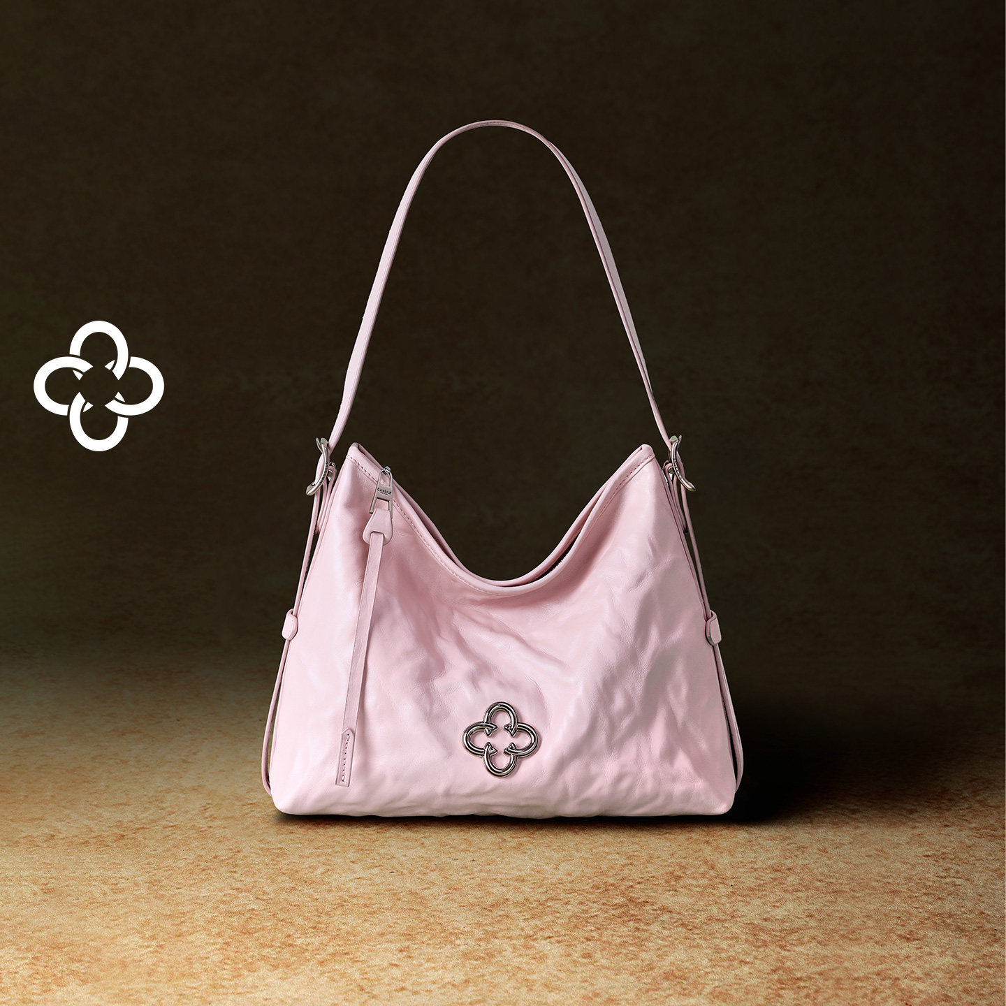 【明星同款】卡思乐松涛HOBO单肩包粉色植鞣褶皱牛皮腋下托特包,箱包皮具/热销女包/男包,腋下包,淘宝优惠券,粉丝福利购,淘宝优惠卷