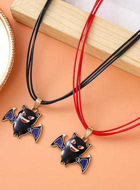 跨境可爱卡通恶魔蝙蝠项链
