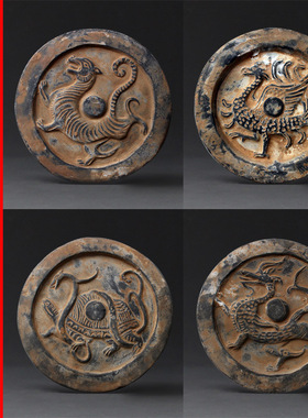 仿古瓦当四神兽陶器秦砖汉瓦素材