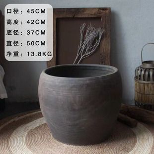 古董侘寂土陶罐花瓶摆件出土仿古陶收藏古典陶器字画粗陶缸瓦花u.