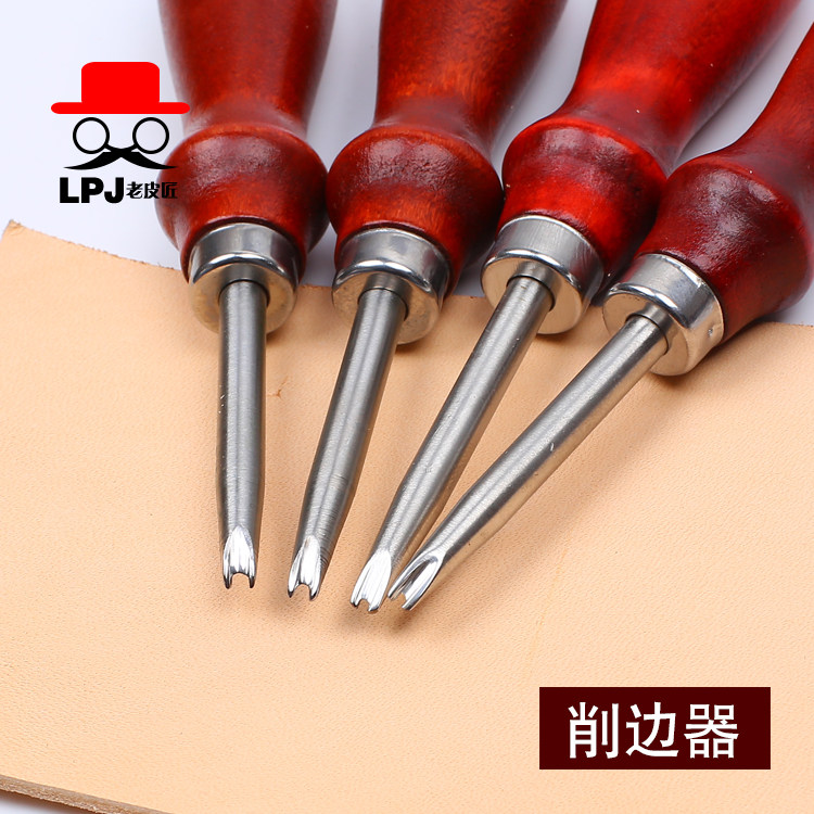 削边器手缝diy手工皮雕皮艺革工具圆角工具牛皮革皮艺木柄修边器