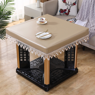 电炉罩防水皮罩方桌防油防尘罩烤火桌罩套正方形桌布罩取暖桌皮套