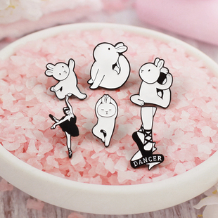 卡通小兔子做体操芭蕾舞者饰品胸针简约时尚运动爱好者衣服别针