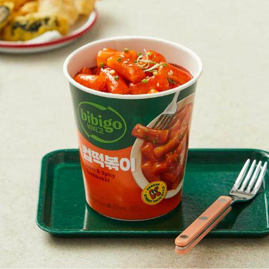 韩国直发bibigo必品阁杯装炒年糕经典原味辣味芝士味3款110g/盒