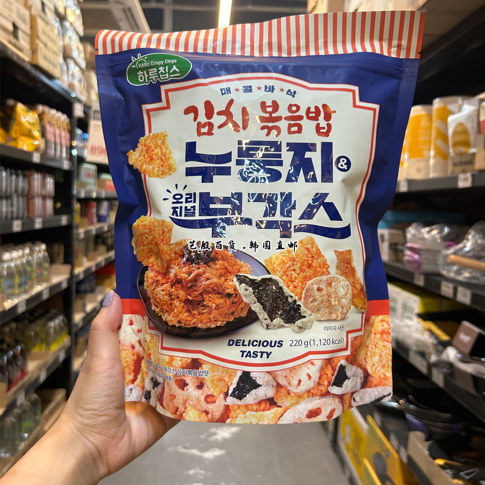 韩国直发CWORLD锅巴脆海苔豆腐南瓜藕片韩式泡菜味240g/袋