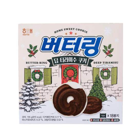 韩国直发海太圣诞节限量款曲奇饼干提拉米苏奶油芝士味零食155g