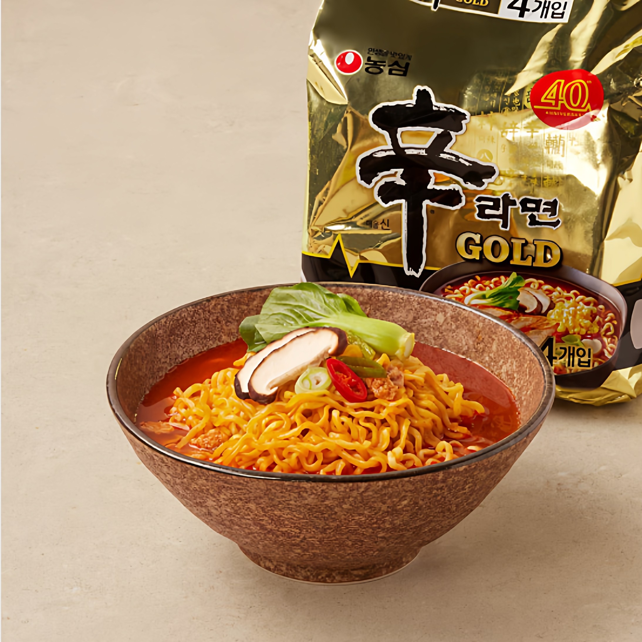 韩国直发农心新款黄金gold40周年限定款拉面汤面速食125g*4袋/包,粮油调味/速食/干货/烘焙,待煮速食面/拉面/面皮/西式面,淘宝优惠券,粉丝福利购,淘宝优惠卷