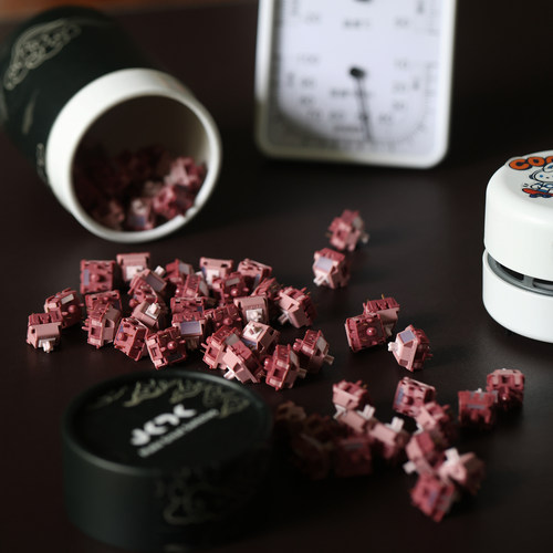 JKDK×WEKT豆沙粉轴Dusty Pink Switch MX五脚线性轴闷响中频石子