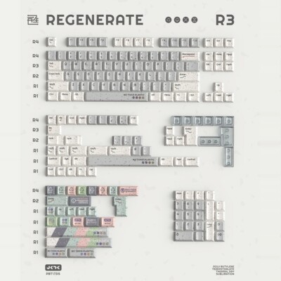 JKDKeys 再生Regenerate R3 PBT热升华原厂68 980 75 87 104键帽