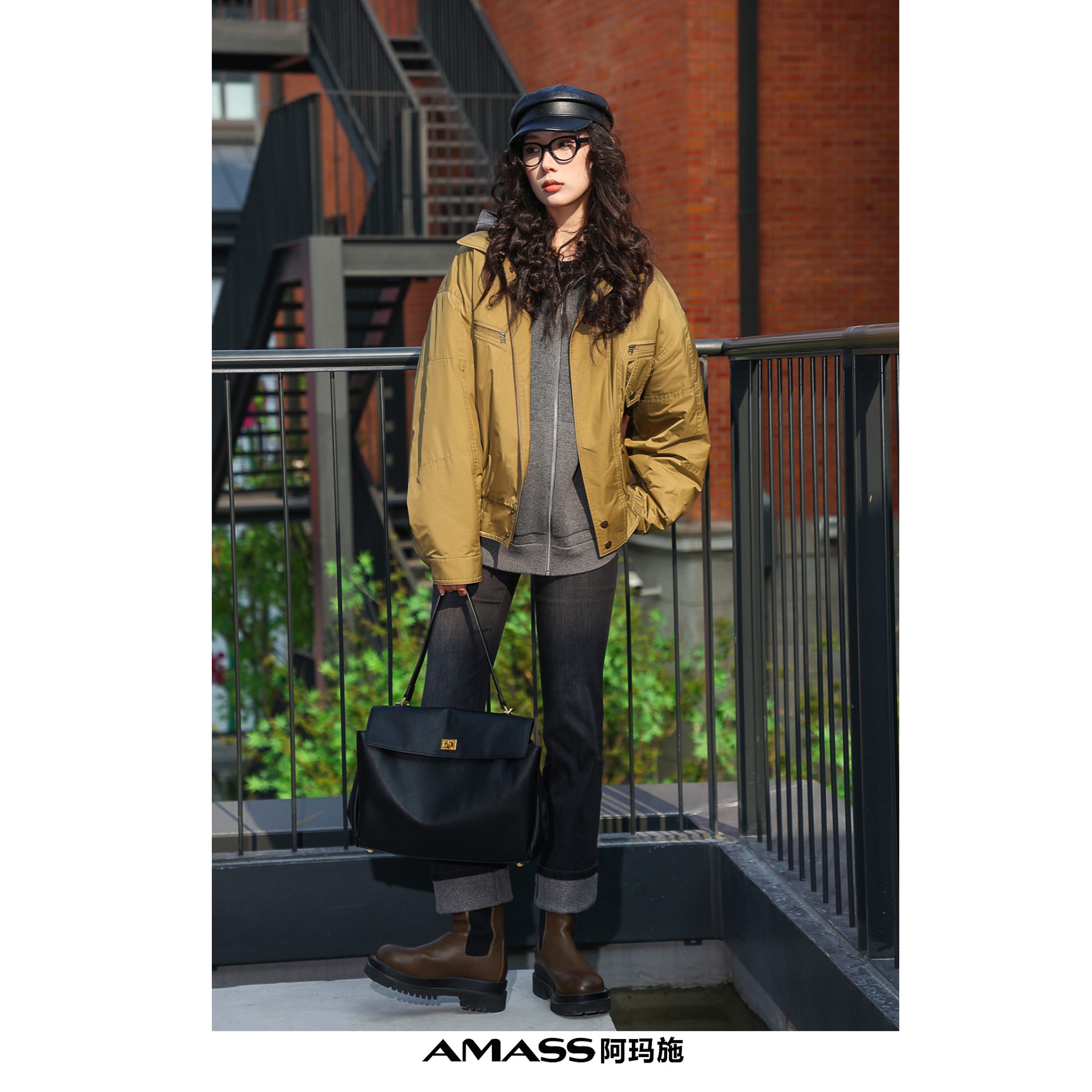 /AMASS女装新款秋冬新雪丽夹克立领短款百搭外套5400911