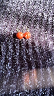 A04 足银原矿南红耳环