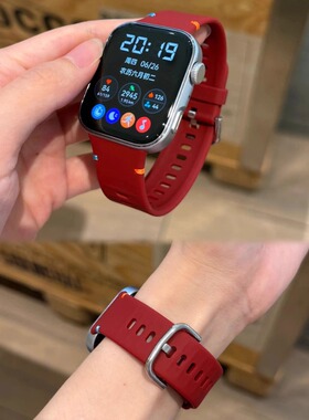 适用iwatch11表带S10代新款手表波浪液态硅胶SE2运动6789男女腕带