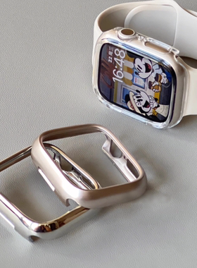 适用苹果手表iWatch11保护壳S10手表壳半包s98765全包高清SE2防爆