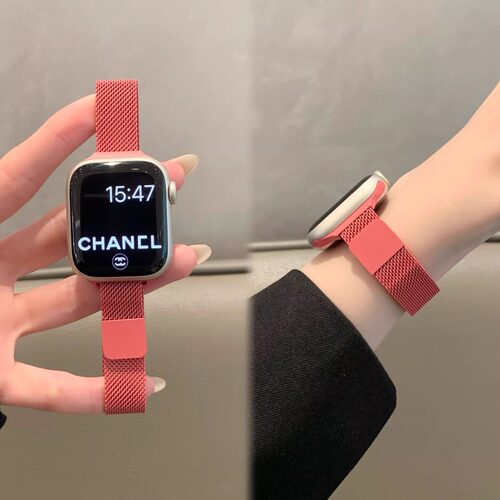 适用applewatchS11表带987细款磁吸米兰SE苹果手表iwatch10腕带女