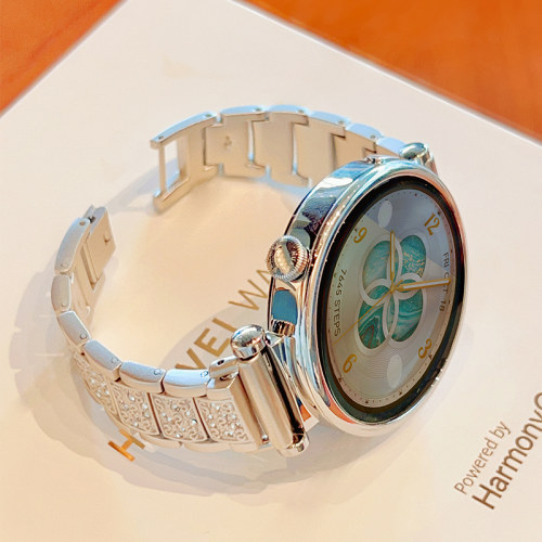 金属闪钻适用华为GT6543表带新款女gt7pro细款watch3/4/5手表腕带