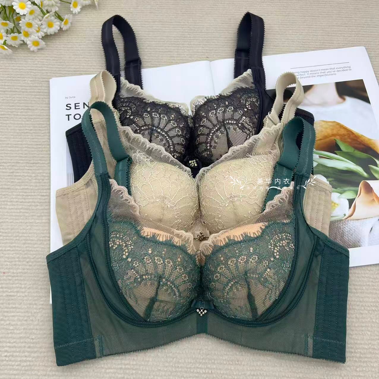 奥维丝丽2474女士调整型内衣A杯软钢圈中厚小胸上托侧收聚拢性感